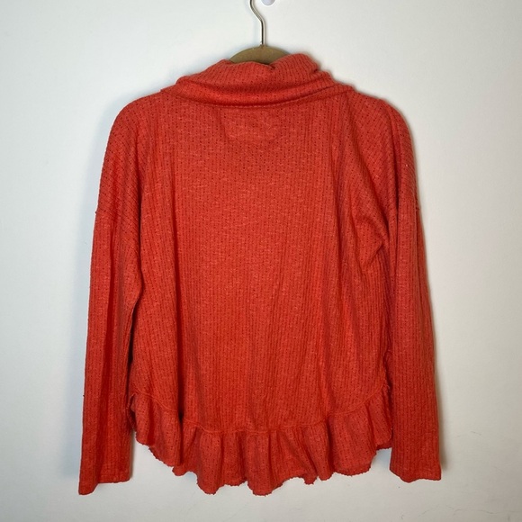 Maeve Addie Ruffled Orange Cowl Neck Sweater Size S - Picture 9 of 9